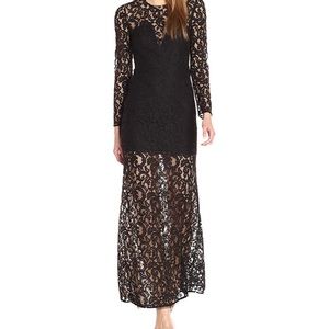 BCBG MAXAZRIA Lace Illusion Gown.